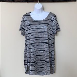 Apt 9 Black and Silver Striped Shirt